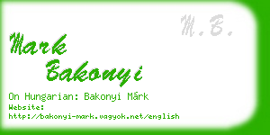 mark bakonyi business card